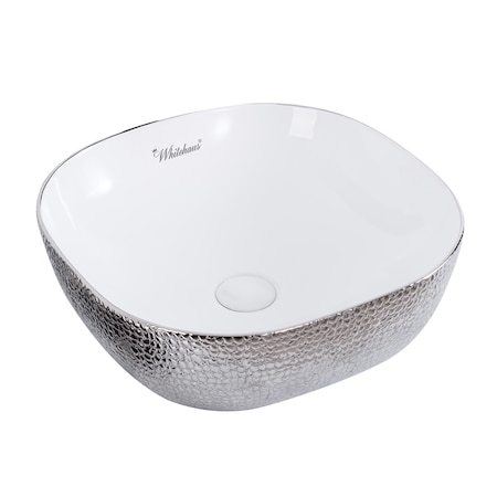 Whitehaus Sqr Above Mount Basin W/ An Embossed Exterior, Interior, And Center Drai WH71301-F21